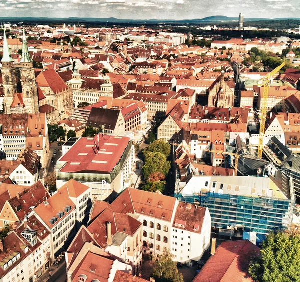 Nuremberg Germany Drone Aerial View Vantage Viewpoint City River — Stock Photo, Image
