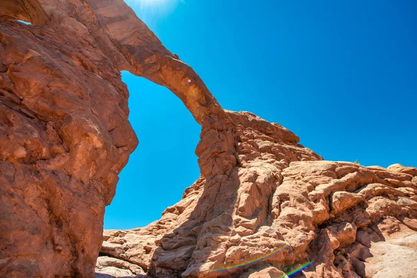 Arco Torreta Parque Nacional Arches Utah Temporada Verano —  Fotos de Stock