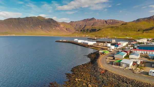 Flybilde Den Vakre Grundarfjorden Sommersesongen Island – stockfoto