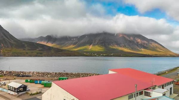 Hermosa Vista Aérea Del Paisaje Olafsfjordur Temporada Verano Islandia —  Fotos de Stock