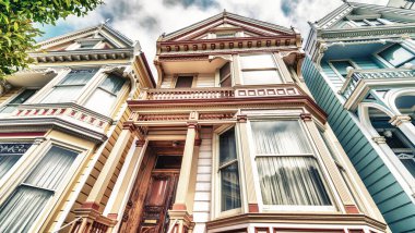 San Francisco, California - ABD renkli evleri.