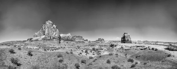 Formações Rochosas Parque Nacional Dos Arcos Utah Vista Panorâmica Desfiladeiro — Fotografia de Stock