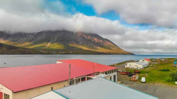 Schöne Luftaufnahme Der Landschaft Olafsfjordur Der Sommersaison Island — Stockfoto