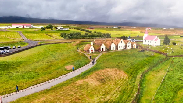 Aerial View Glaumbaer Iceland Glaumbaer Skagafjordur District North Iceland Museum — Stock Photo, Image