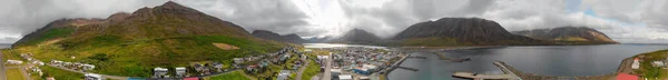 Prachtig Uitzicht Vanuit Lucht Het Olafsfjordur Landschap Het Zomerseizoen Ijsland — Stockfoto