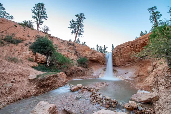 Cachoeiras Mossy Cave Trail Pôr Sol Bryce Canyon National Park — Fotografia de Stock