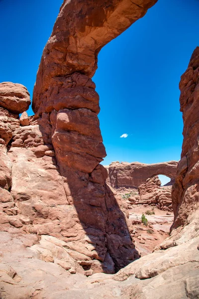 Turret Arch Bij Arches National Park Utah Het Zomerseizoen — Stockfoto