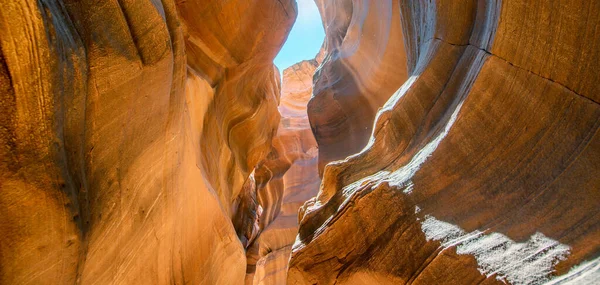 Antelope Canyon Arizona Estados Unidos Vista Exterior Rocas Bajo Cielo —  Fotos de Stock
