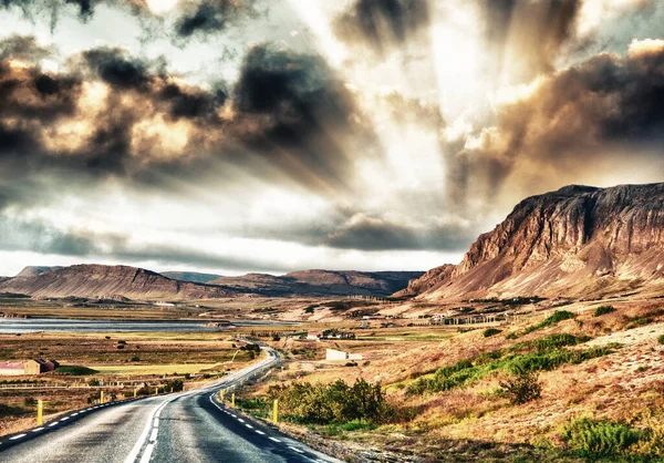 Increíble Camino Través Islandia Verano — Foto de Stock