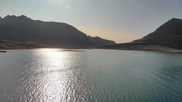 Widok Lotu Ptaka Piękny Fiord Grundar Sezonie Letnim Islandia — Zdjęcie stockowe