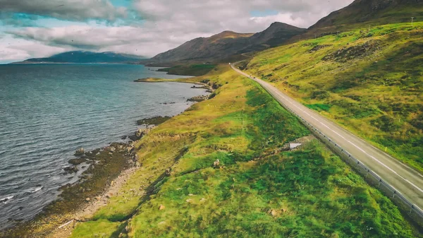 Luftaufnahme Des Schönen Grundar Fjord Der Sommersaison Island — Stockfoto