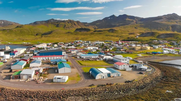 Vue Aérienne Magnifique Fjord Grundar Saison Estivale Islande — Photo