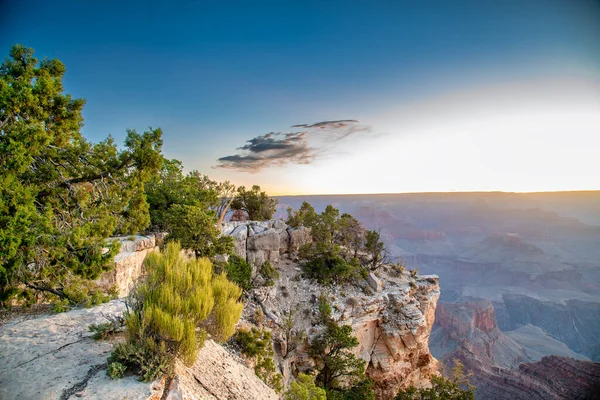 Vista Panorámica Del Borde Sur Del Gran Cañón Amanecer Verano — Foto de Stock