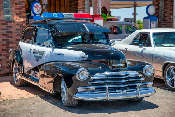 Williams June 2018 Street Scene Classic Car Front Souvenir Shops — Stock Photo, Image