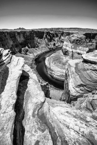 Reggeli Színek Patkó Bend Colorado Folyó Oldal Arizona — Stock Fotó