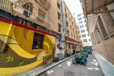 San Francisco, California - 6 Ağustos 2017 İrlanda Bankası San Francisco 'nun merkezinde ünlü bir restorandır.