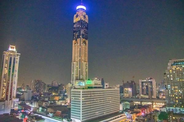 Bangkok Thailand January 2020 Bangkok Night Aerial View — Stock Photo, Image