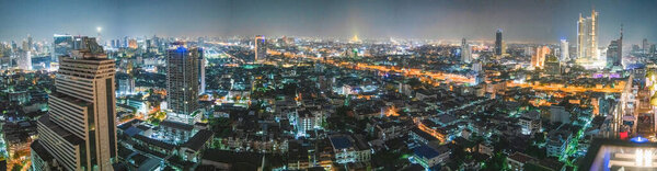 Bangkok night aerial view - Thailand