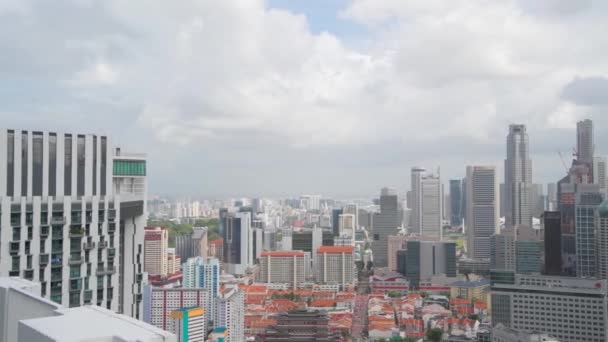 Singapore Januari 2020 Luchtfoto Van Singapore Skyline Vanuit Stadstoren — Stockvideo