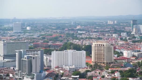 Malacca Malaysia December 2019 Flygfoto Över Malaccas Skyline Melaka Från — Stockvideo