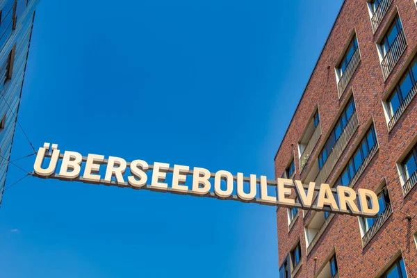 Ubersee Boulevard Sign Hamburg Germany — Stock Photo, Image