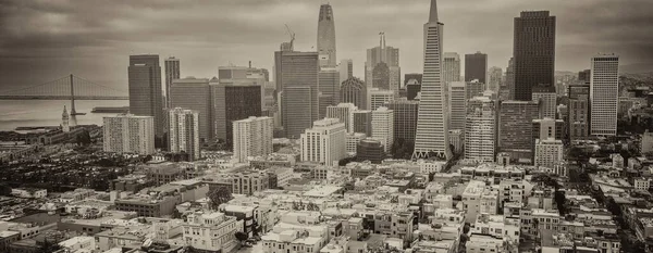 San Francisco California August 2017 City Skyline Aerial View Cloudy — Stock Photo, Image