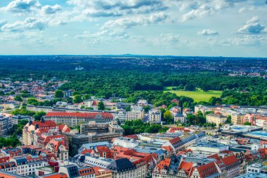 Leipzig ufuk çizgisinin hava görüntüsü, Almanya