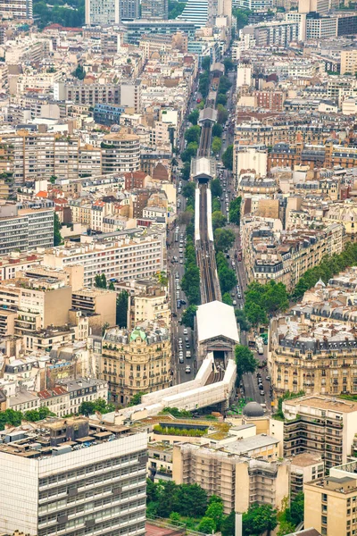 Aerial View Paris External Subway Railway High Vantage Viewpoint — Stock Photo, Image