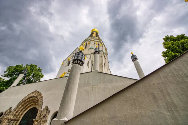 德国莱比锡俄罗斯纪念教堂的景观 — 图库照片