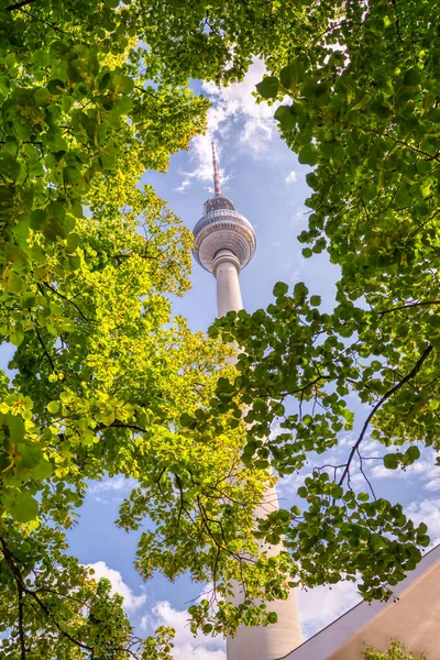 Tower Alexanderplatz Blue Sky — Stock Photo, Image