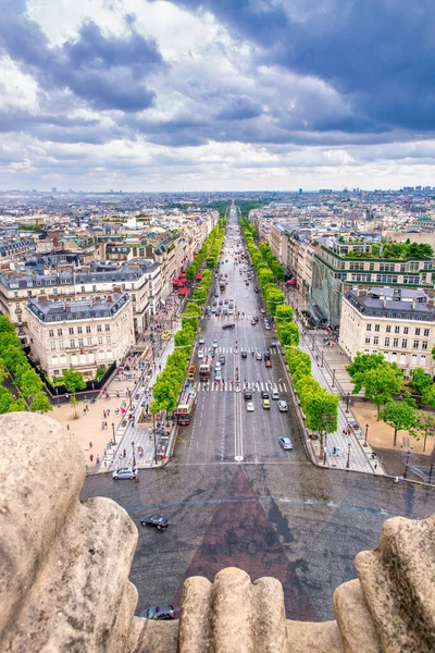 Parijs Frankrijk Juli 2014 Luchtfoto Van Straten Vanaf Top Van — Stockfoto