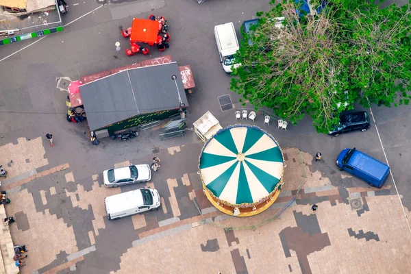 Vista Aérea Aérea Aérea Praça Cidade Alegre — Fotografia de Stock