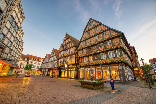 Celle Almanya Temmuz 2016 Günbatımında Güzel Ortaçağ Şehir Sokakları — Stok fotoğraf
