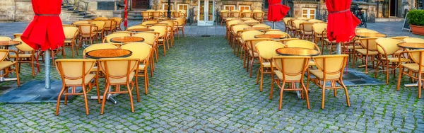 Belo Restaurante Cidade Mesas Livre Temporada Verão — Fotografia de Stock