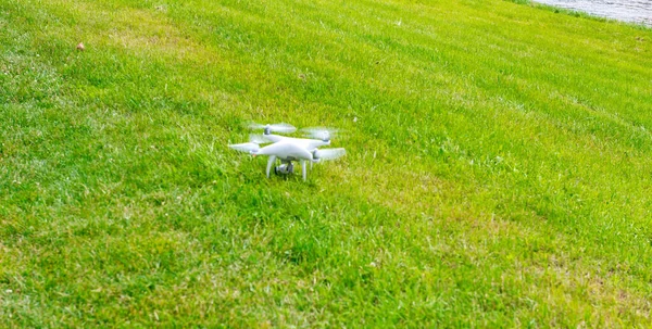 Drone Landing Een Stadspark — Stockfoto