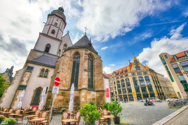 Leipzig Alemanha Julho 2016 Bela Vista Das Ruas Edifícios Medievais — Fotografia de Stock