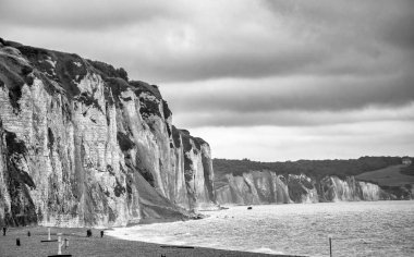 Günbatımında Dieppe 'in güzel uçurumları, Normandiya