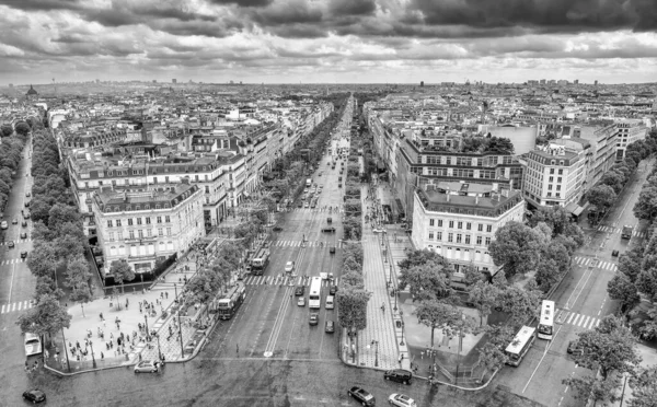 Paris Fransa Temmuz 2014 Şehrin Sokaklarının Zafer Kemeri Nin Tepesinden — Stok fotoğraf