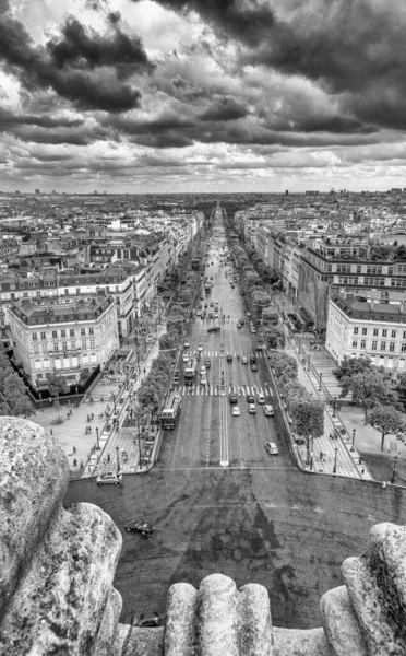 Paris Frankrike Juli 2014 Flygfoto Över Stadens Gator Från Toppen — Stockfoto