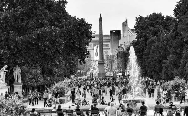 Paris France July 2014 Place Concorde City Traffic Champs Elysees — Stock Photo, Image