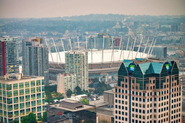 Vancouver Canada August 2017 Aerial View Place Vancouver Stadium Night — Stock Photo, Image