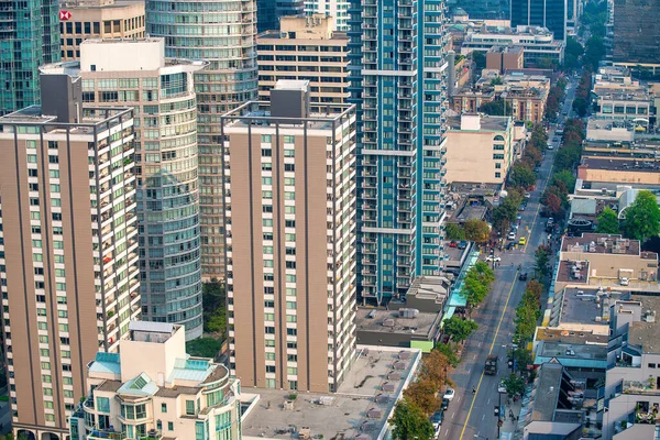 Vancouver Kanada Ağustos 2017 Vancouver Şehir Merkezinin Havadan Görünüşü — Stok fotoğraf