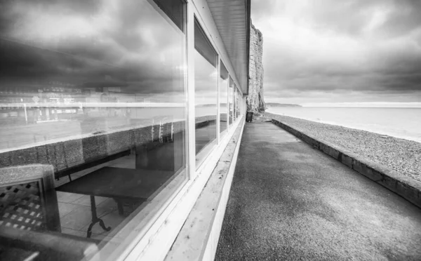 Beautiful Shoreline Dieppe Sunset Glass Reflections Normandy — Stock Photo, Image