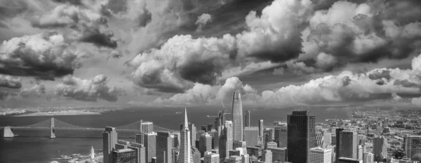 Вигляд Літака Центрі Сан Франциско Міст Бей Вертольота Під Час — стокове фото