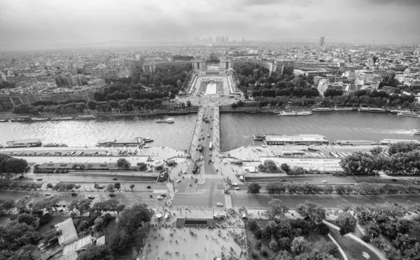 París Francia Vista Aérea Aérea Del Horizonte Ciudad Río Sena —  Fotos de Stock