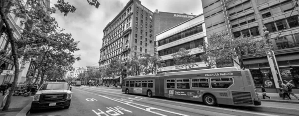 São Francisco Califórnia Agosto 2017 Tráfego Rua Rua Market Dia — Fotografia de Stock