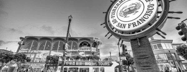 São Francisco Califórnia Agosto 2017 Símbolo Rua Fishermans Wharf Pôr — Fotografia de Stock