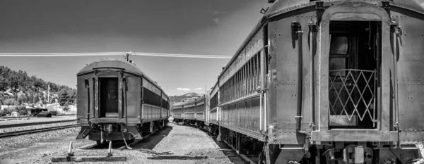 Старі Покинуті Поїзди Місцевому Вокзалі — стокове фото