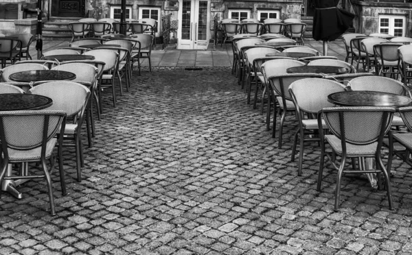 Belo Restaurante Cidade Mesas Livre Temporada Verão — Fotografia de Stock