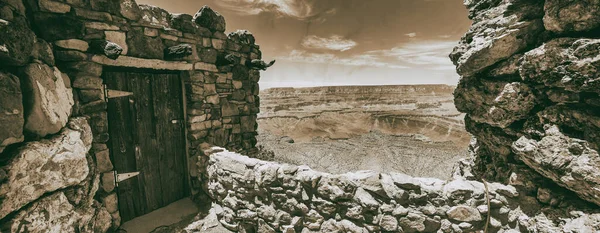 Vista Aerea Panoramica Del Grand Canyon South Rim Una Chiara — Foto Stock